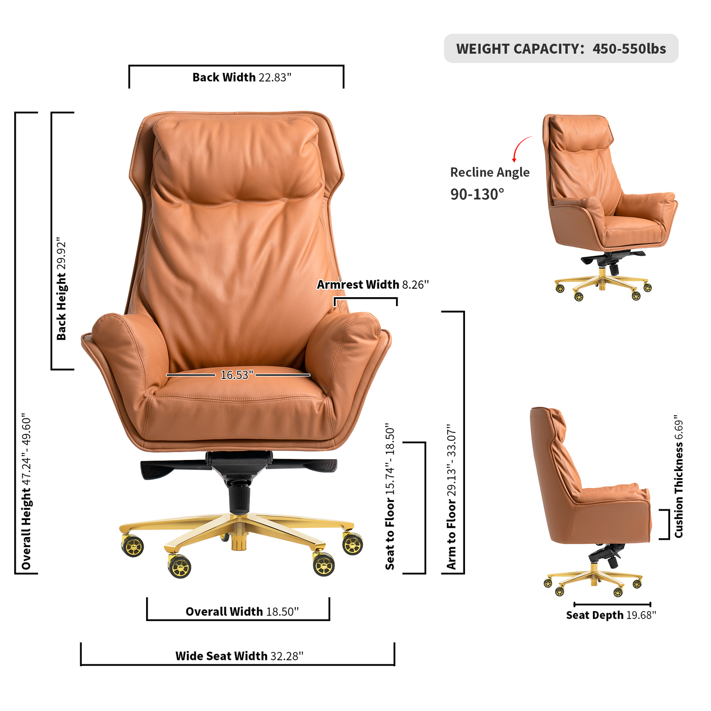 Austin Chaise de bureau rembourrée