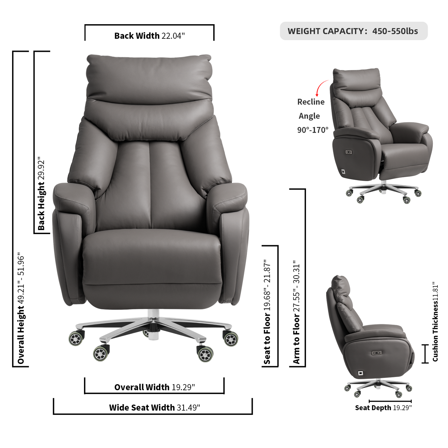 Coast Power Fauteuil inclinable de bureau
