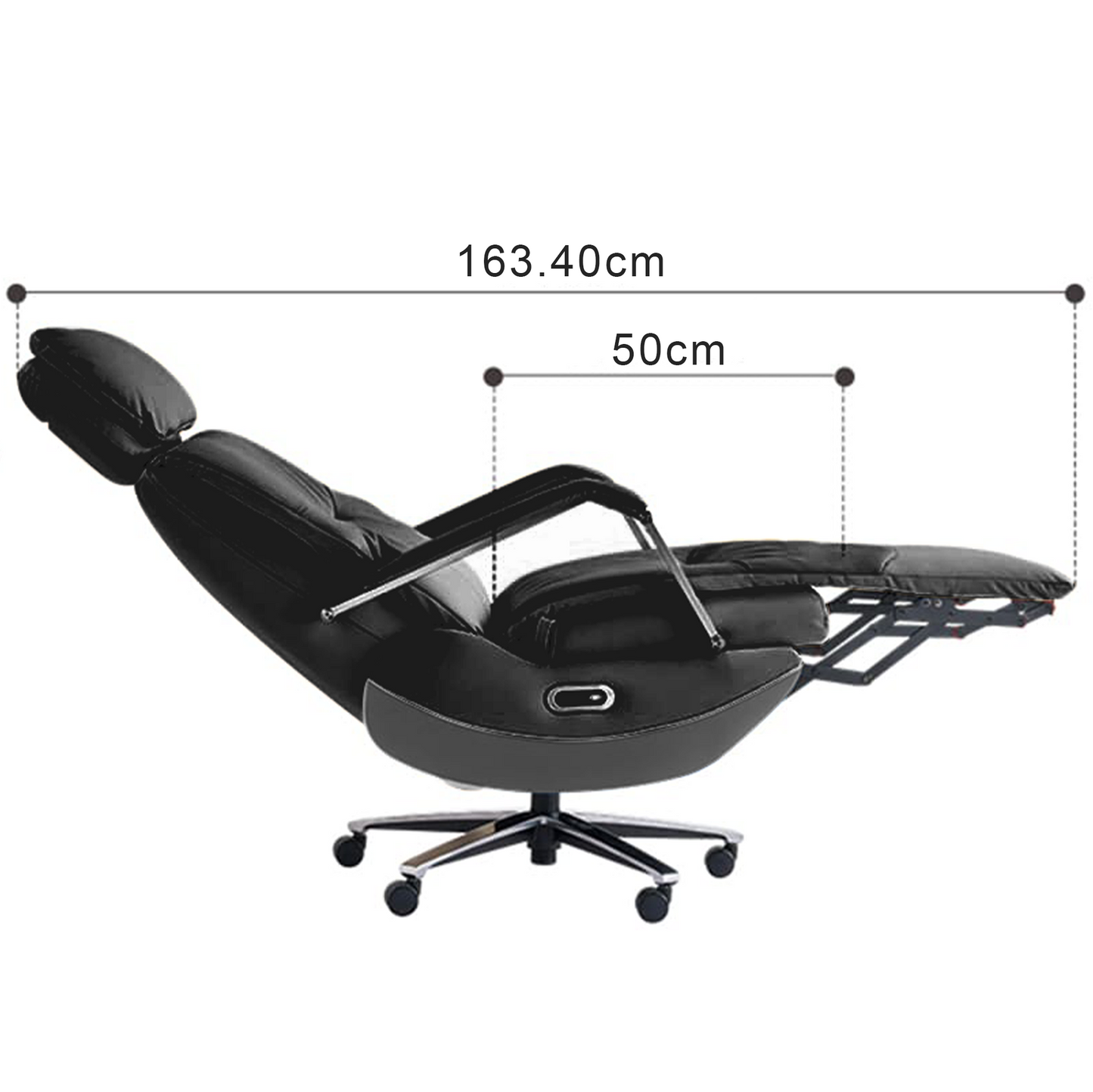Fauteuil de bureau inclinable Carlo – Siège relax électrique en cuir