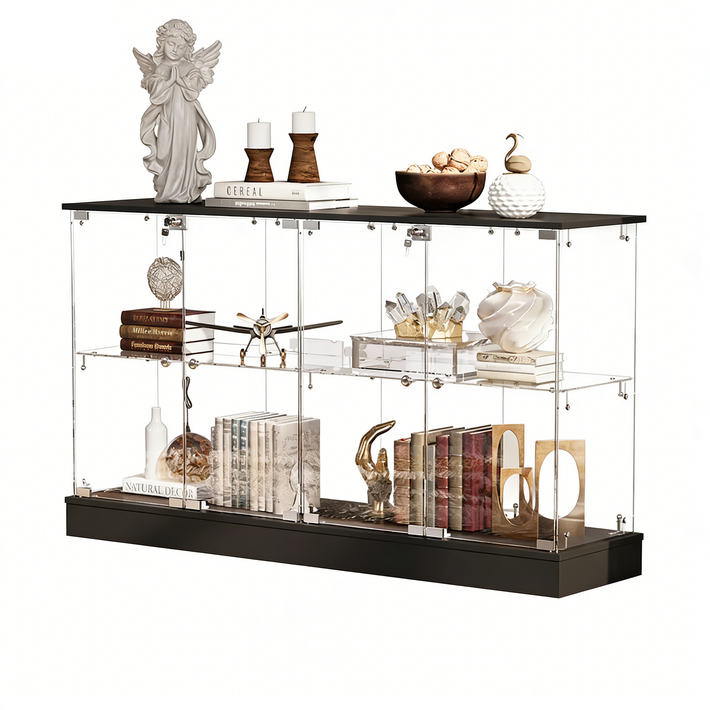 Vitrine en Verre avec Serrure et Éclairage LED – Magnus