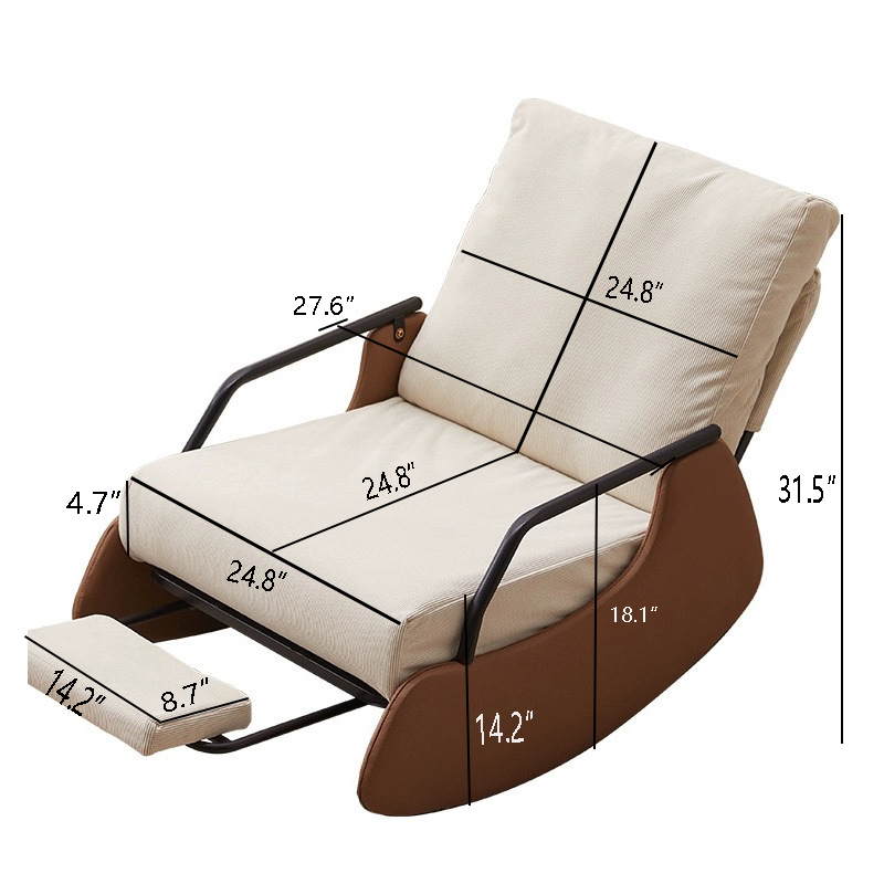 Rocking Chair avec repose-pieds réglable – Fauteuil à bascule relaxant