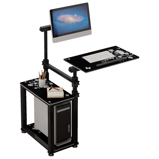 Bureau Assis-Debout Mobile Réglable en Hauteur - Poste de Travail Ergonomique sur Roulettes