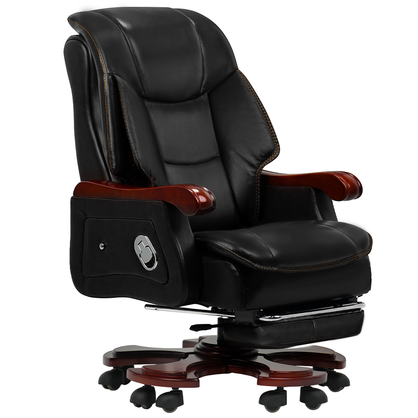 Fauteuil de bureau Jones en cuir véritable – Massage & Inclinaison électrique