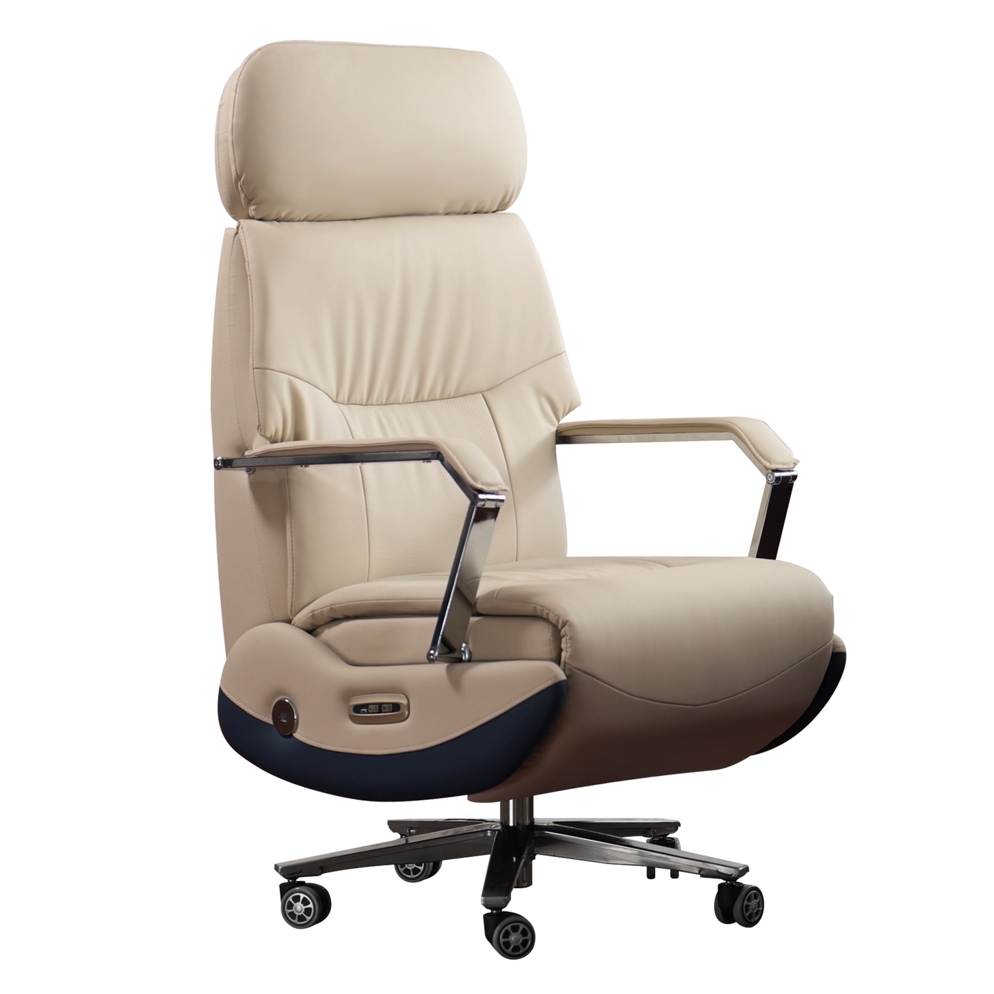 Fauteuil de bureau inclinable Carlo – Siège relax électrique en cuir