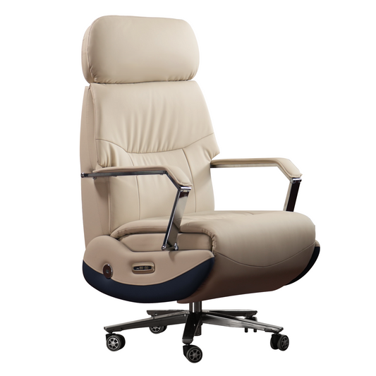 Fauteuil de bureau inclinable Carlo – Siège relax électrique en cuir