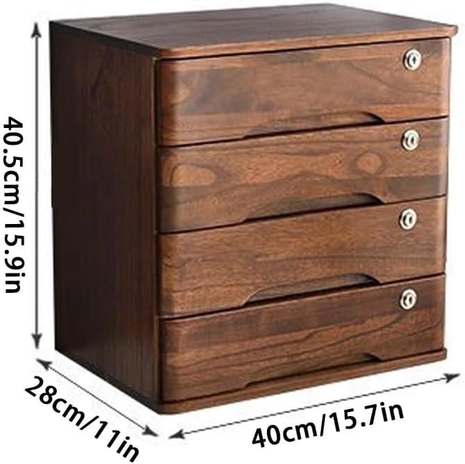 Caisson de bureau verrouillable en bois Jones - Classeur à clés
