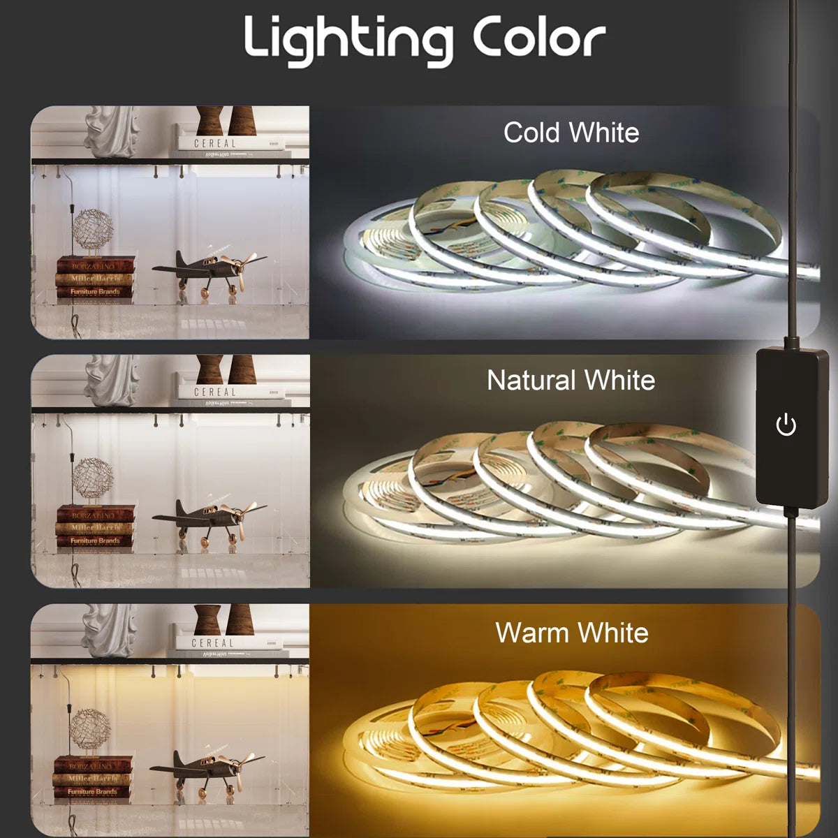 Vitrine en Verre avec Serrure et Éclairage LED – Magnus