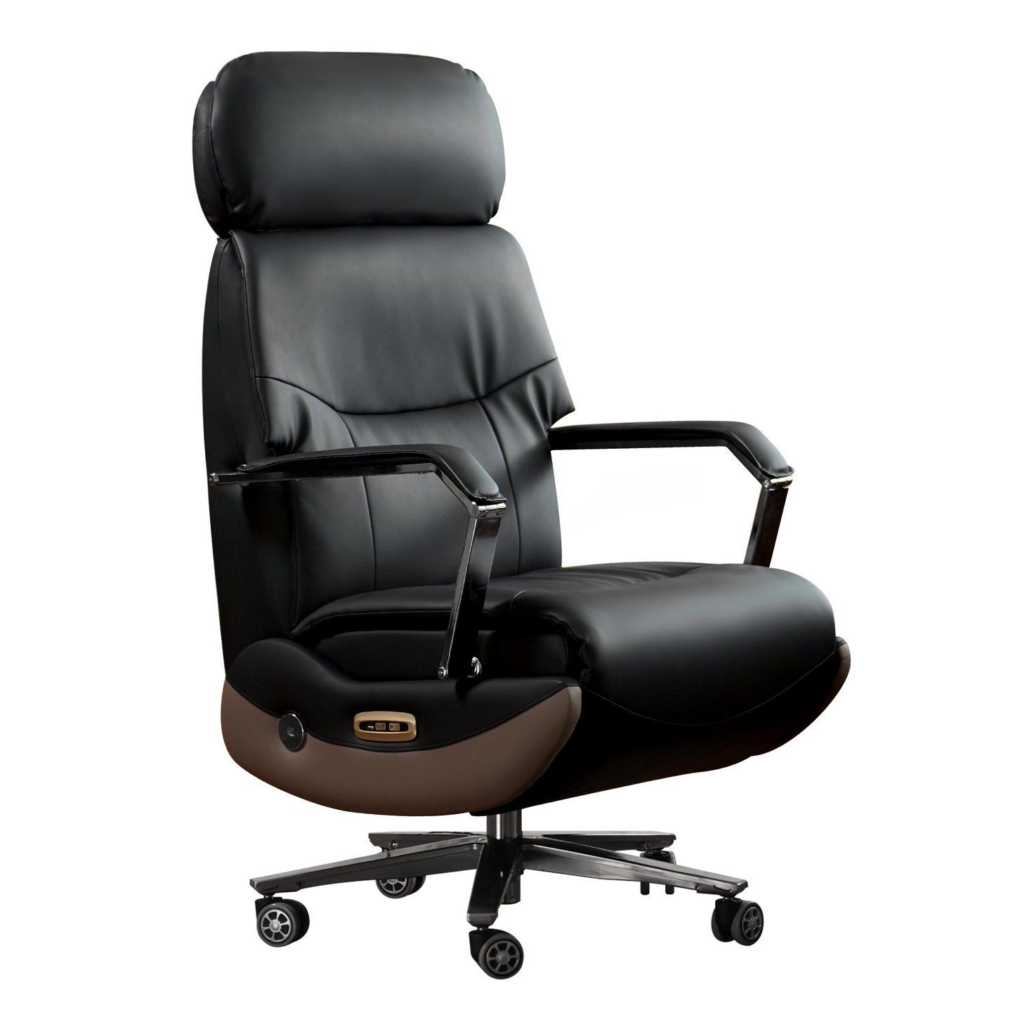 Fauteuil de bureau inclinable Carlo – Siège relax électrique en cuir