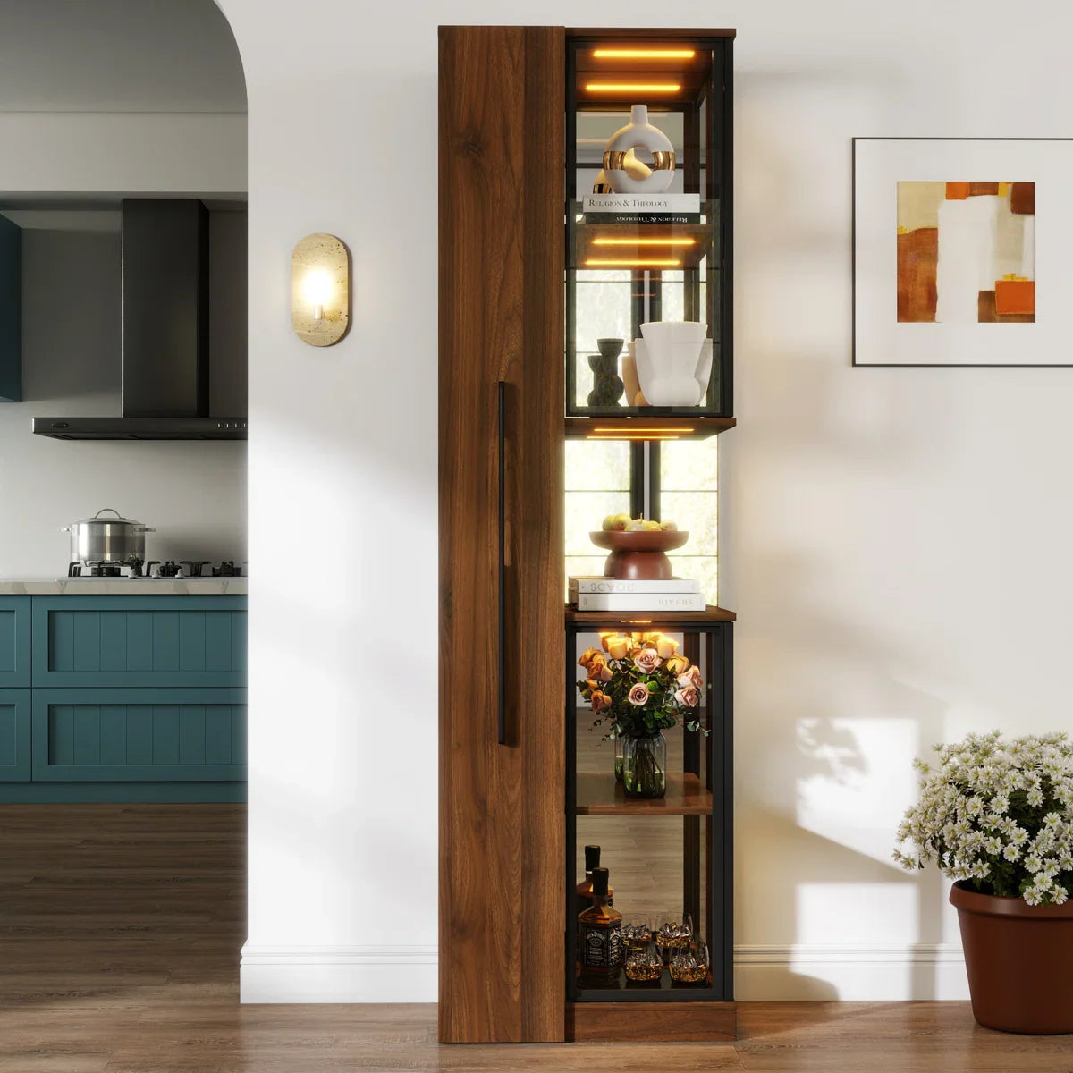 Vitrine d'Exposition Jones avec Éclairage LED – 178 cm