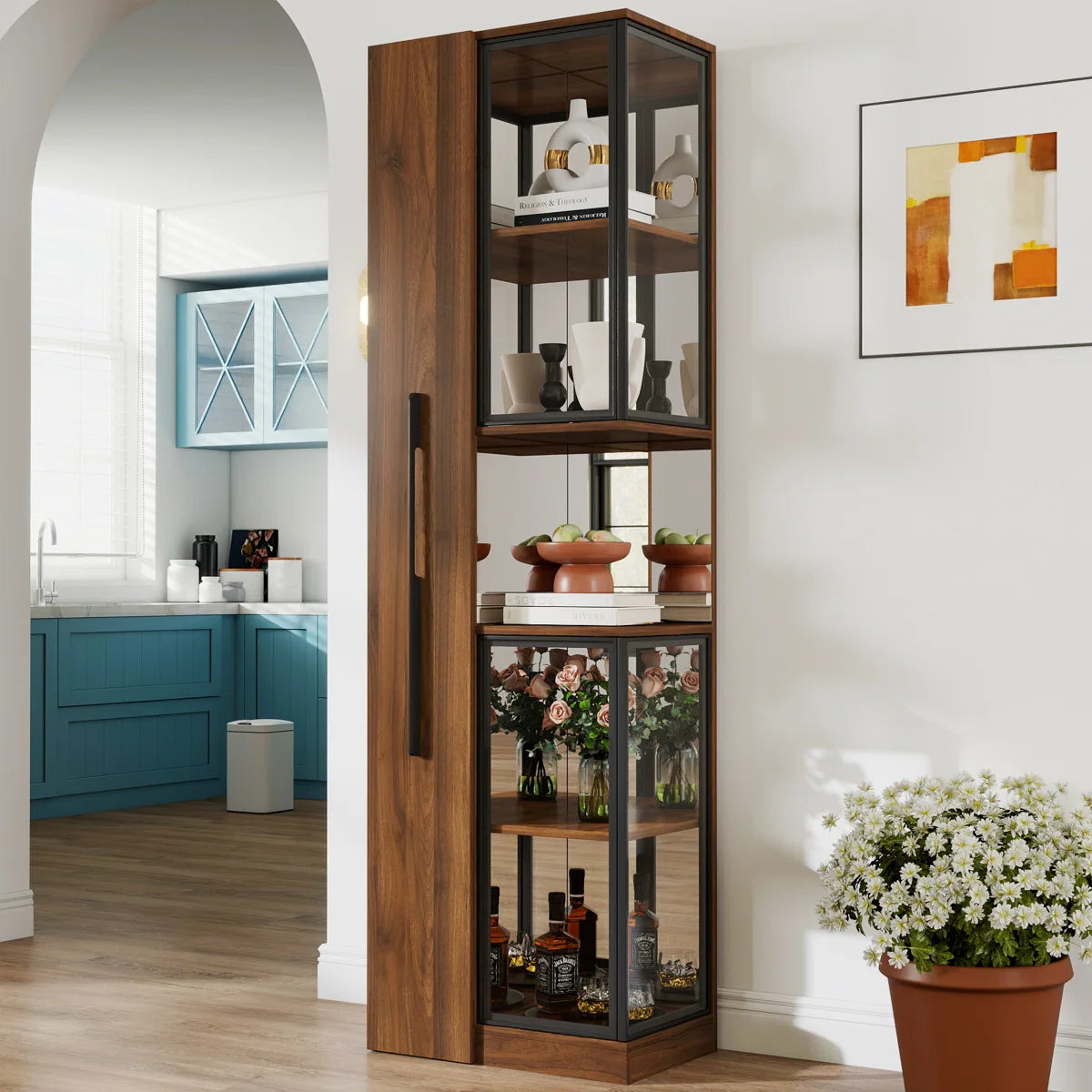 Vitrine d'Exposition Jones avec Éclairage LED – 178 cm