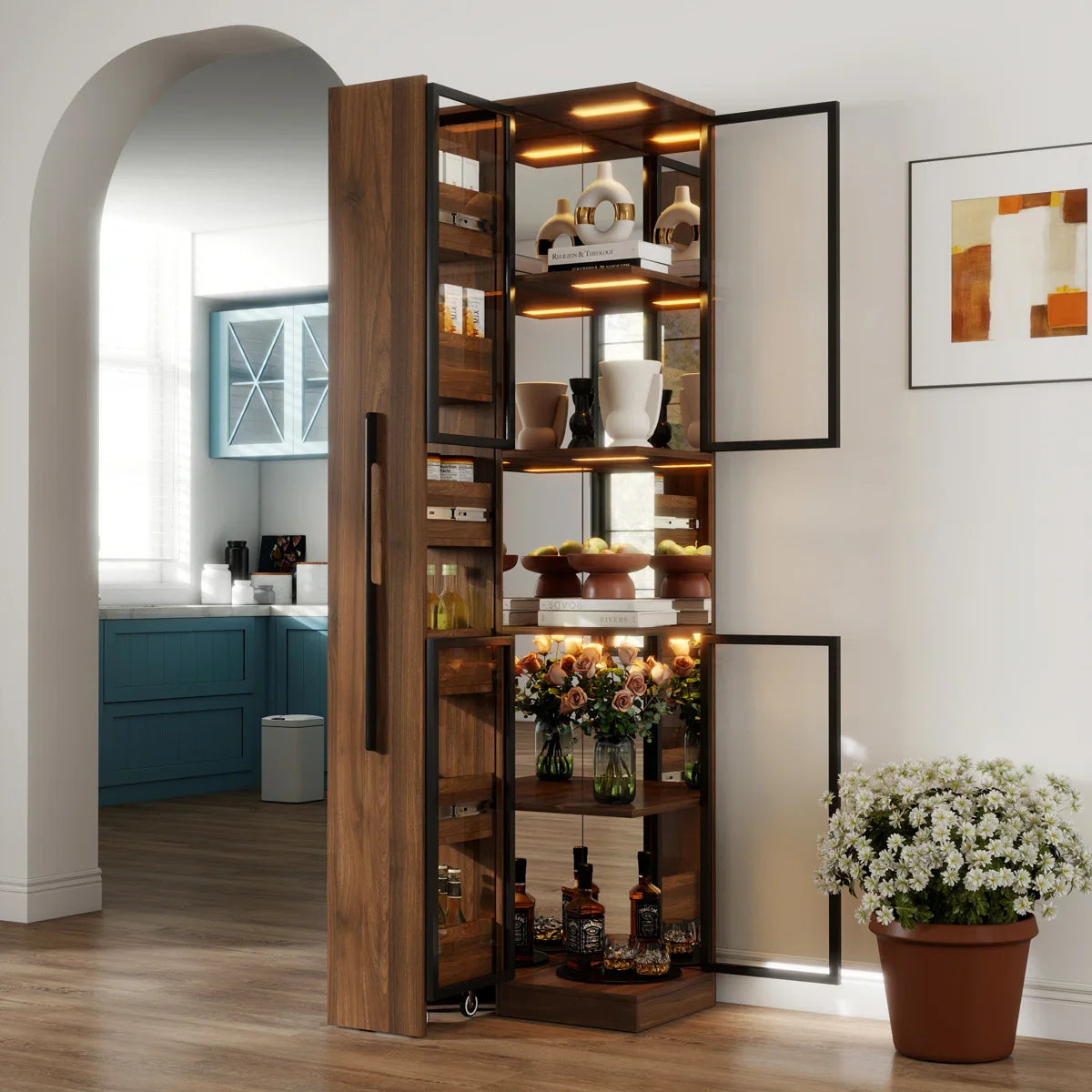 Vitrine d'Exposition Jones avec Éclairage LED – 178 cm