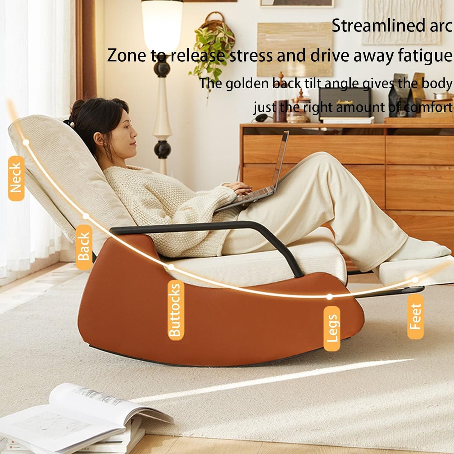 Rocking Chair avec repose-pieds réglable – Fauteuil à bascule relaxant