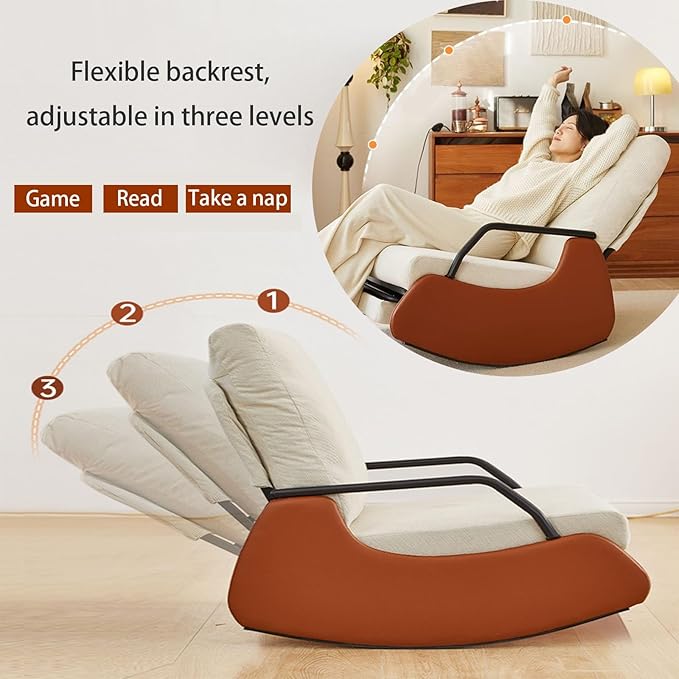 Rocking Chair avec repose-pieds réglable – Fauteuil à bascule relaxant
