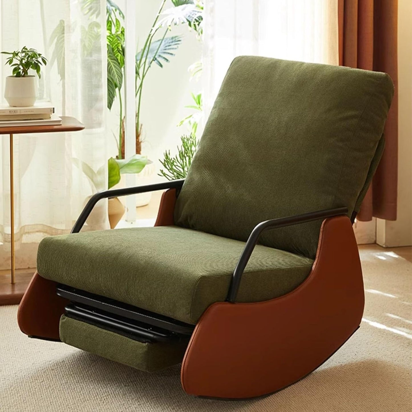 Rocking Chair avec repose-pieds réglable – Fauteuil à bascule relaxant