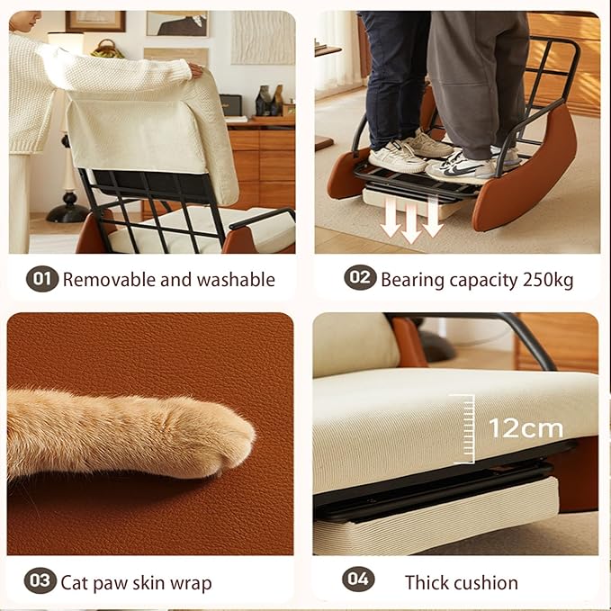 Rocking Chair avec repose-pieds réglable – Fauteuil à bascule relaxant