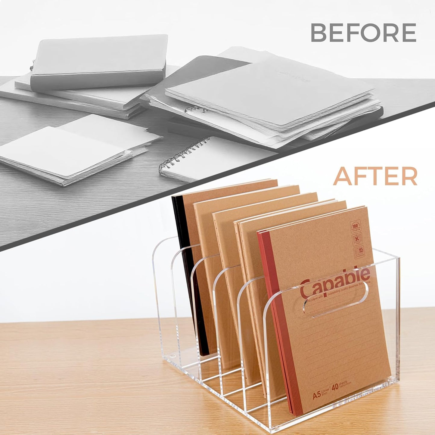 Porte-Revues en Acrylique Magnus - Support de Rangement Transparent au Design Moderne