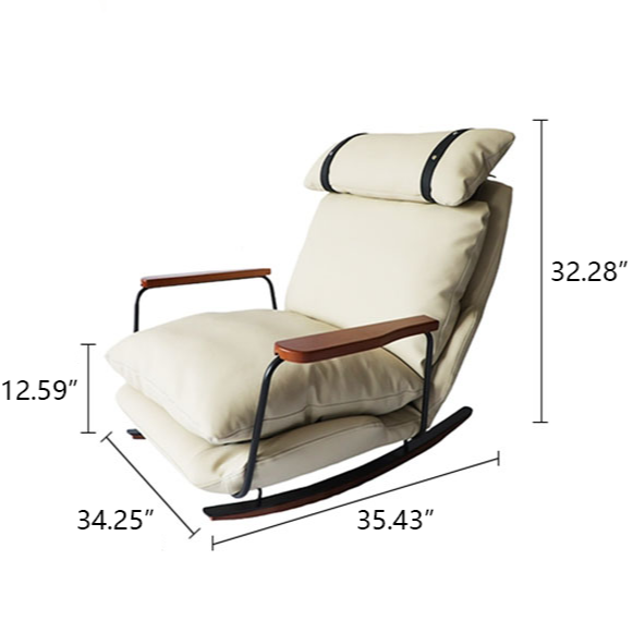 Fauteuil à bascule rétro en cuir – Rocking chair style français