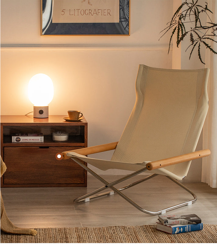 Nychair X Lounge Chair – Fauteuil pliable en tissu et hêtre