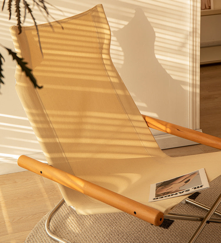 Nychair X Lounge Chair – Fauteuil pliable en tissu et hêtre