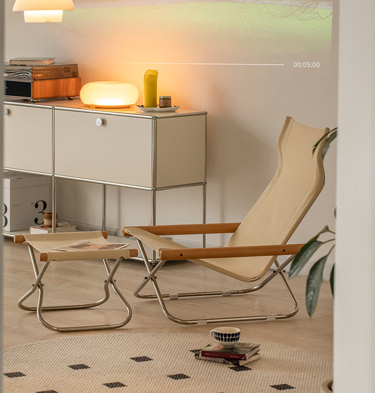 Nychair X Lounge Chair – Fauteuil pliable en tissu et hêtre