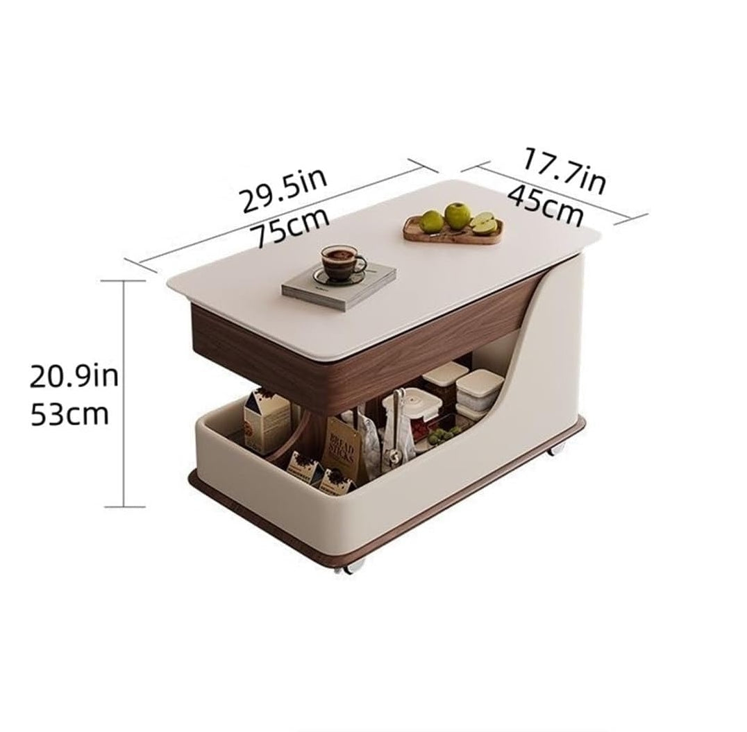 Table basse mobile ROYA à roulettes – Design moderne et pratique