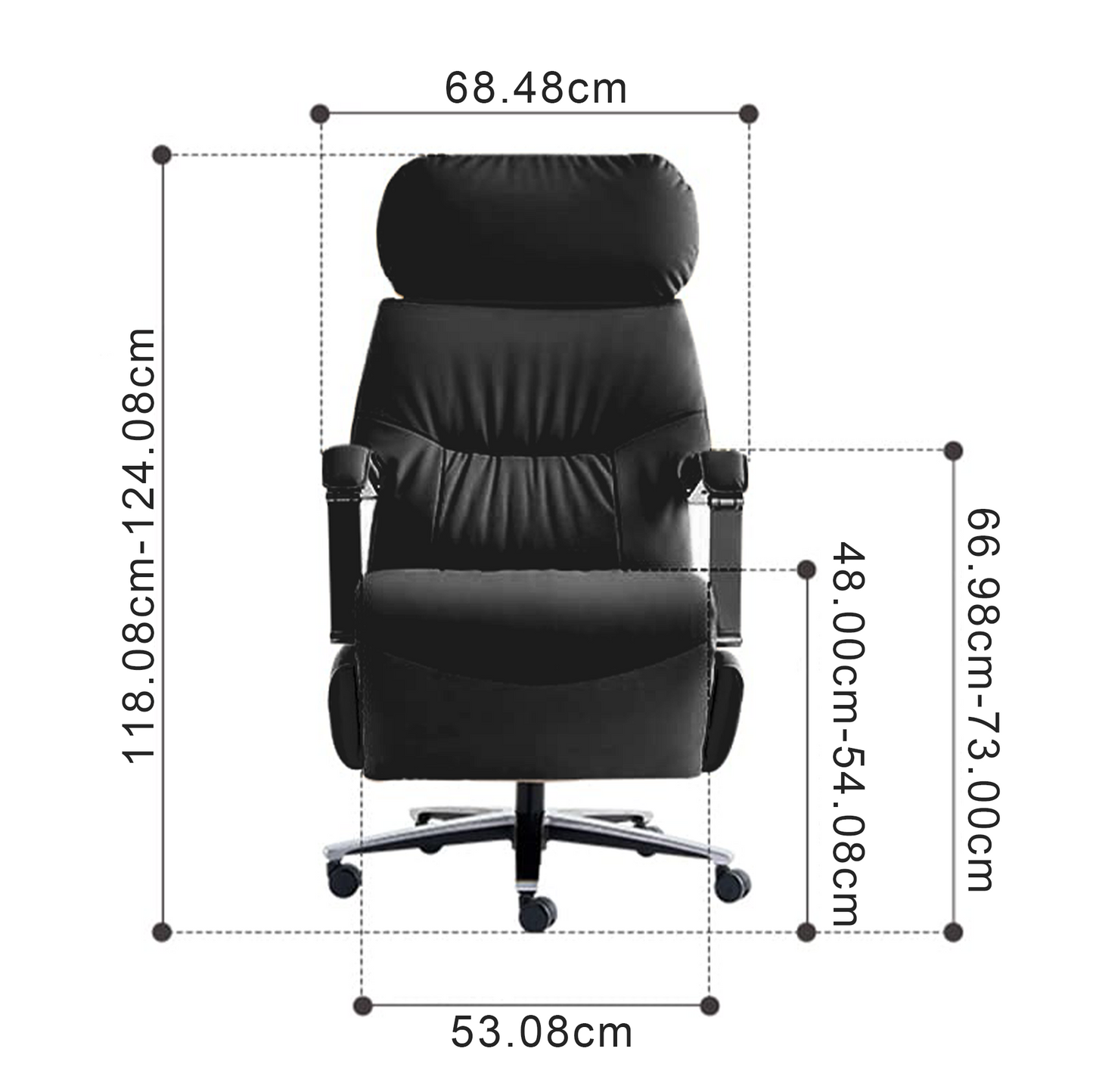 Fauteuil de bureau inclinable Carlo – Siège relax électrique en cuir