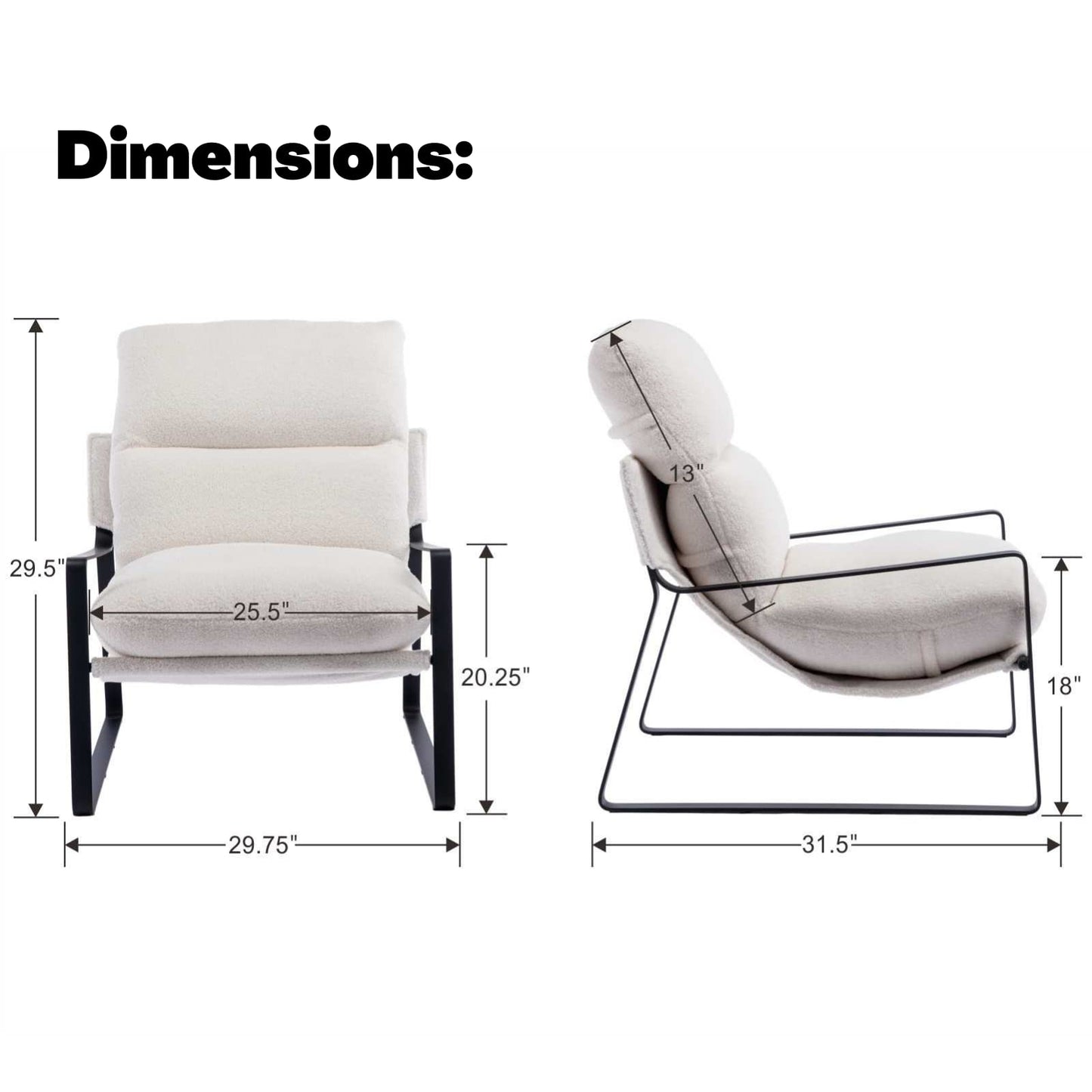 Fauteuil Lounge rembourré – Fauteuil d'appoint design et moderne