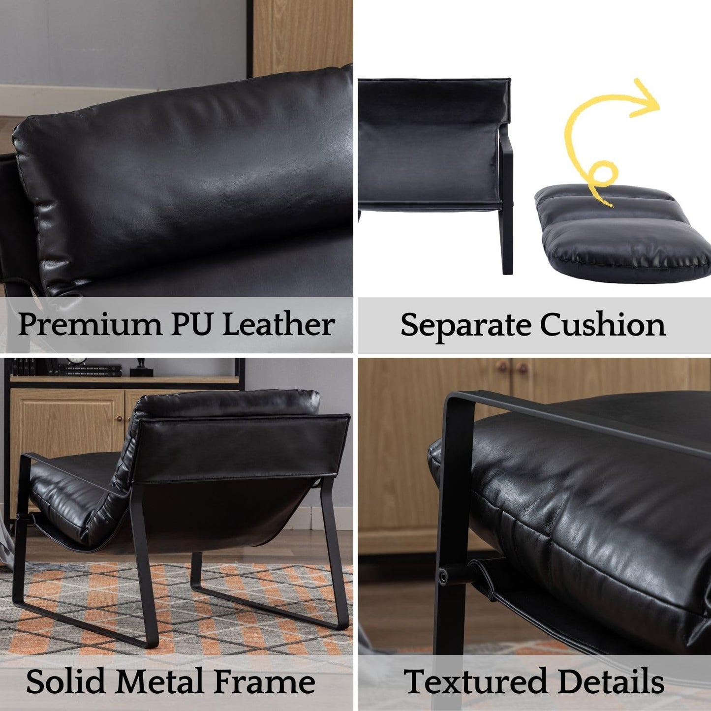 Fauteuil Lounge rembourré – Fauteuil d'appoint design et moderne