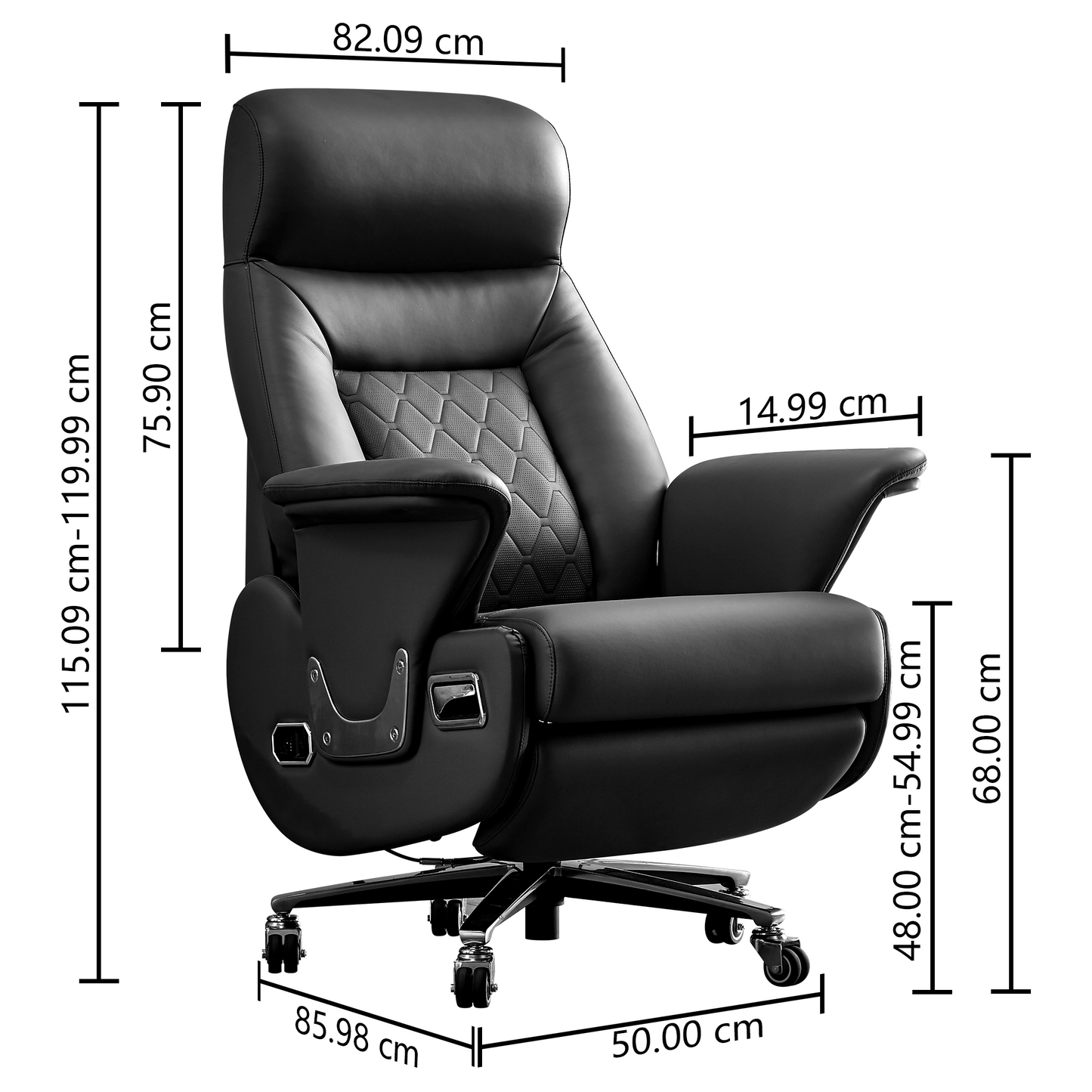 Fauteuil de direction massant Luca – Siège de bureau ergonomique