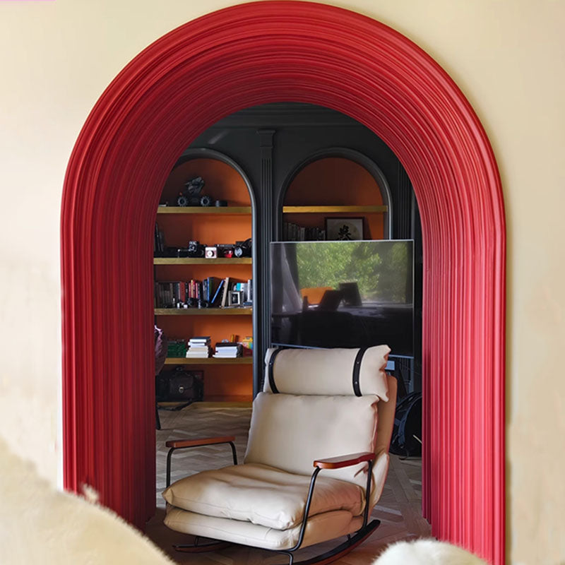 Fauteuil à bascule rétro en cuir – Rocking chair style français
